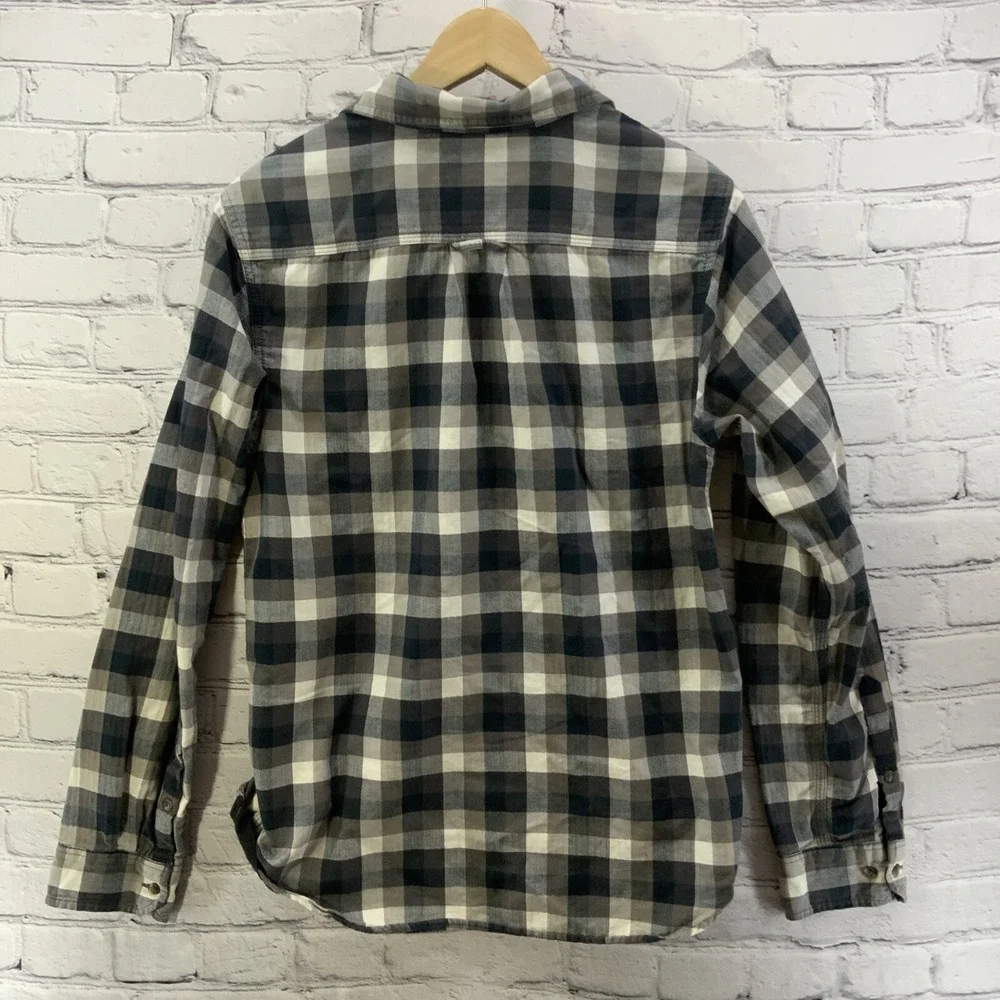 The North Face Button Down Shirt Mens Sz S Black‎ White Plaid